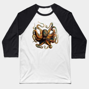 Vintage Octopus Illustration Baseball T-Shirt